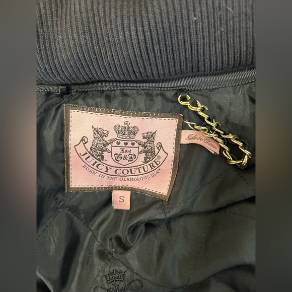 Juicy Couture Black Quilted Puffer Jacket with fur hood - Picture 4 of 6